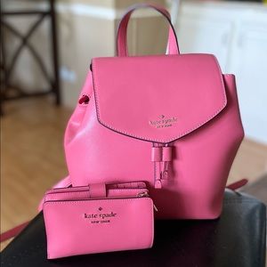Kate spade backpack purse and wallet combo! Pinkish/coral color. Very cute!!